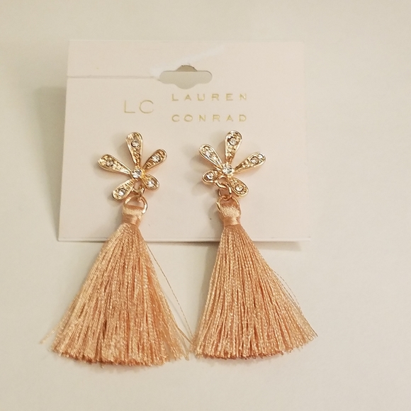 LC Lauren Conrad Flower Nickel Free Tassel Earring - Picture 4 of 6